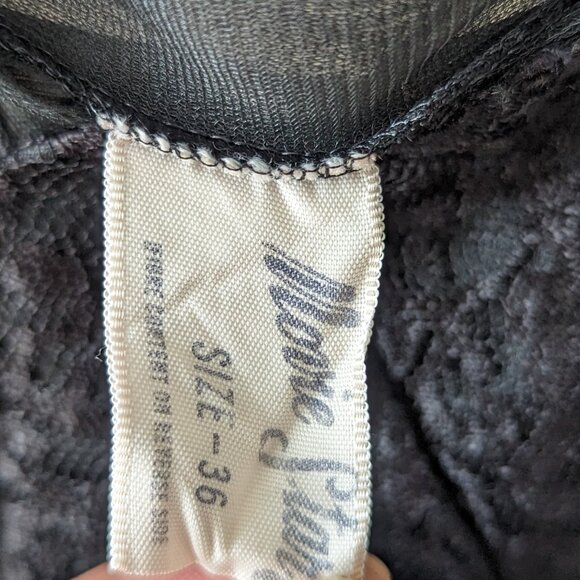 Movie Star Black Nylon Full Slip Dress  Womens With Lace Detail Vintage - Picture 4 of 11